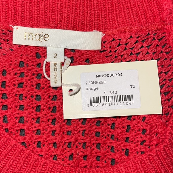 Maje open knit work cotton sweater. Size 2 - Picture 5 of 5